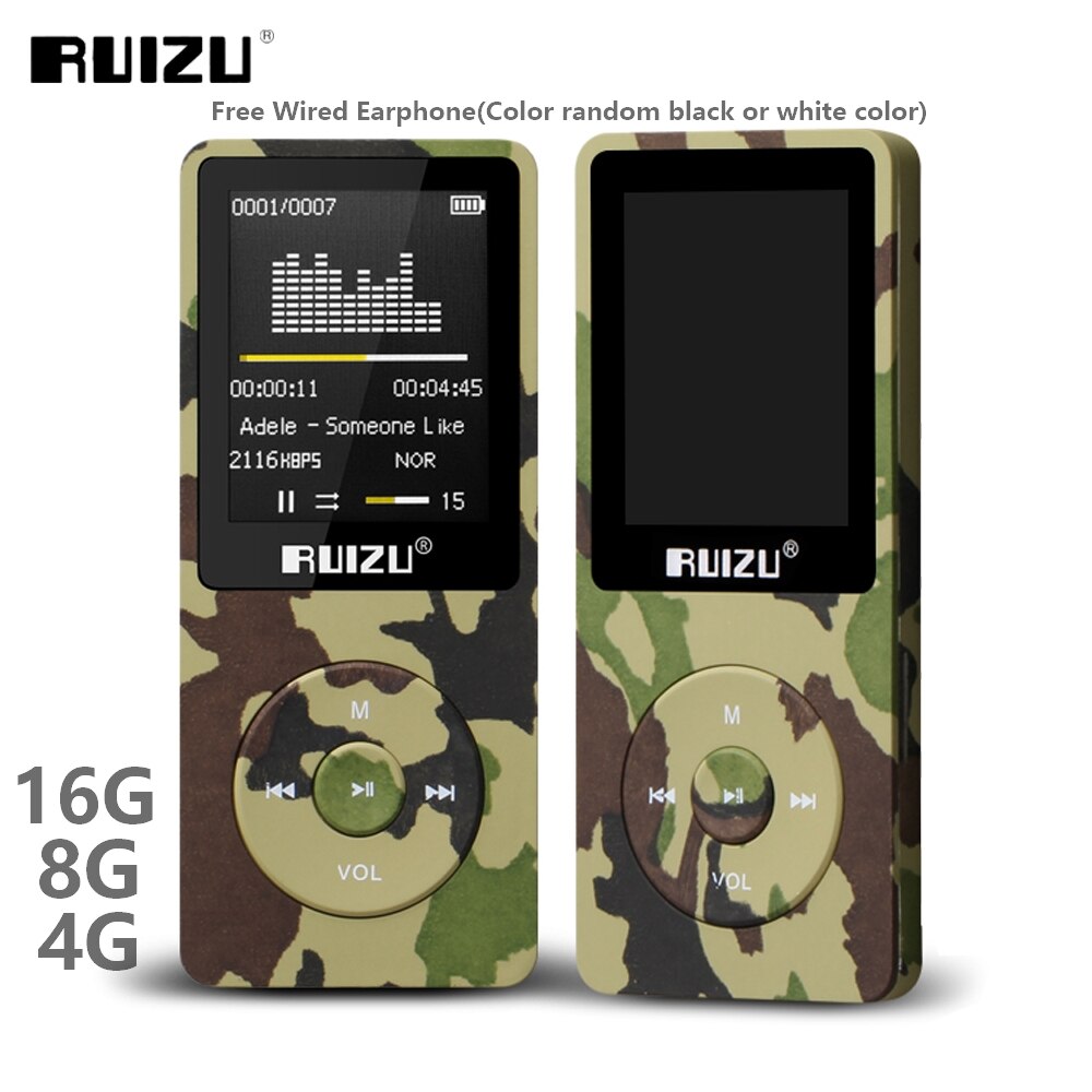 RUIZU X02 ʹ Mp3 ÷̾, USB 4GB, 8GB, 16GB ..
